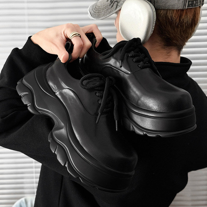Platform Thick Sole Lace-Up Sneakers