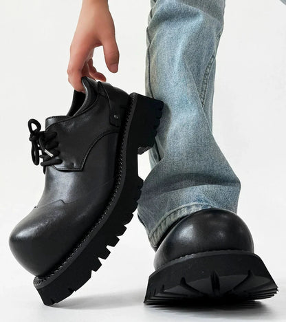 Thick Sole Uplift Leather Shoes