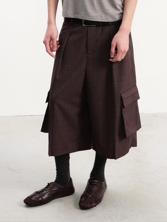 Checkered Cargo Shorts