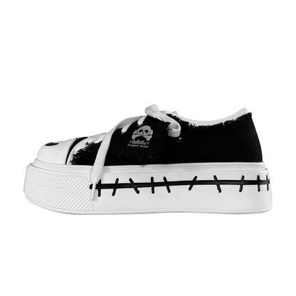 Ghost Monster Flag Canvas Platform Shoes