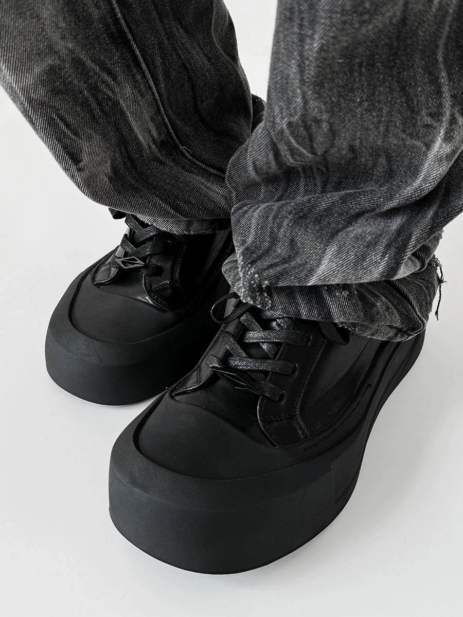 Canvas Round-Toe Derby-Inspired Flat Sneakers WN19121