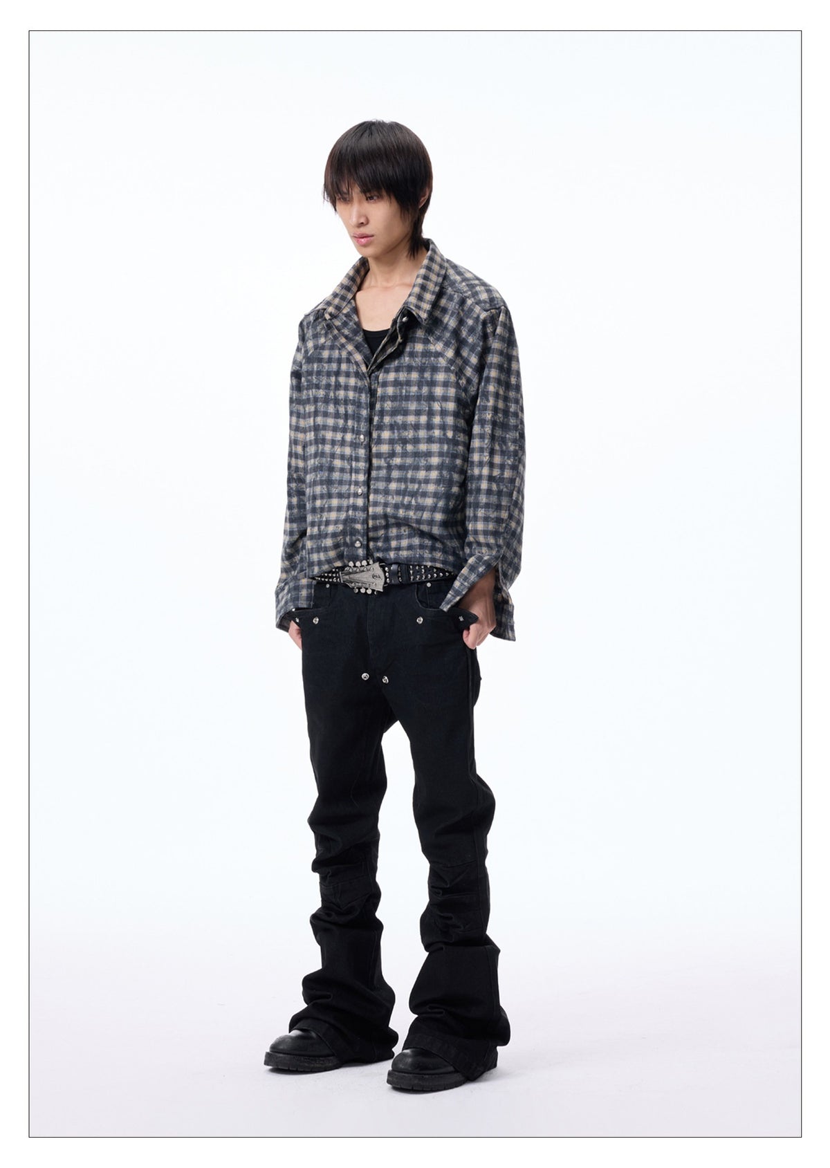 Patchwork Texture Check Shirt