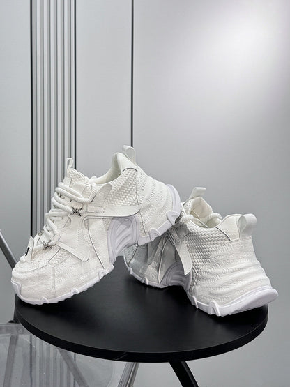 Embroidery Panel Chunky Sole Sneakers