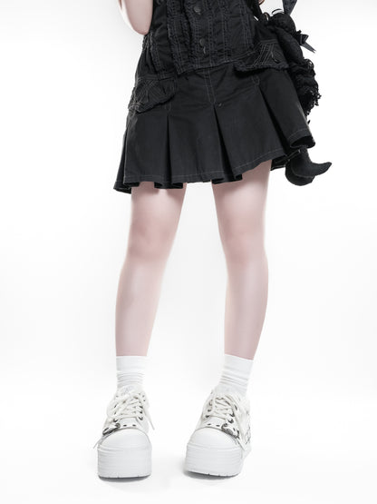 Buckle Canvas Platform Shoes