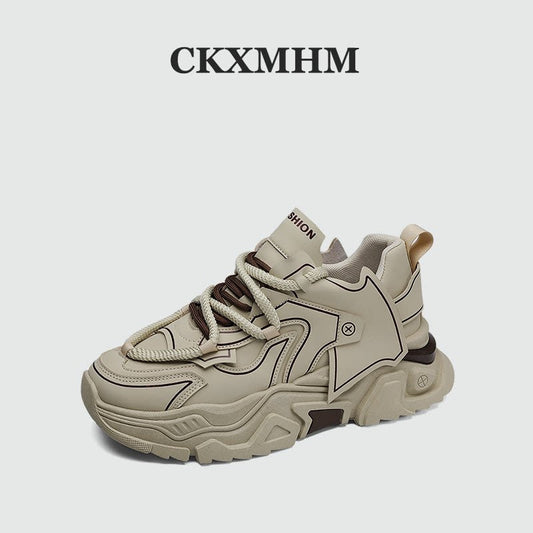 Thick SoleSolid Color Simple Non-Slip Sporty Shoes Low-Top Shoes