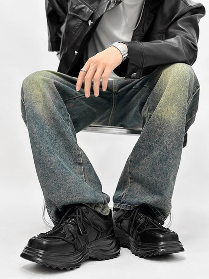 Panel Design Chunky Sole Sneakers
