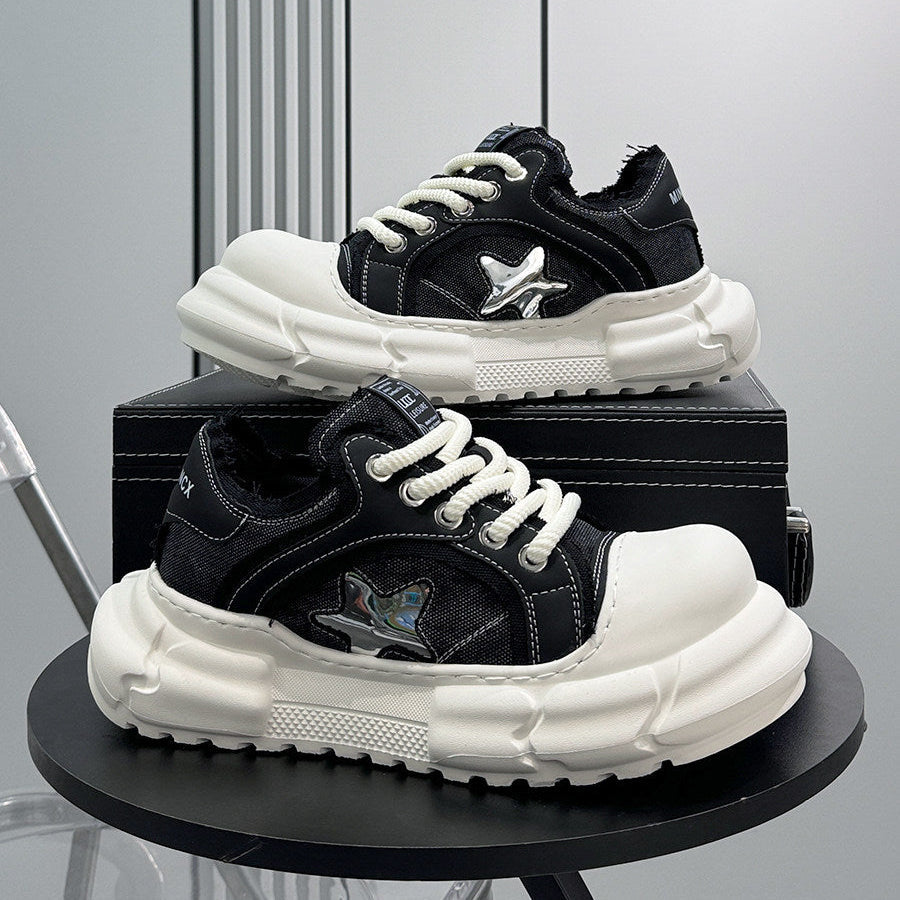 Round Toe Breathable Platform Height Increase Sneakers