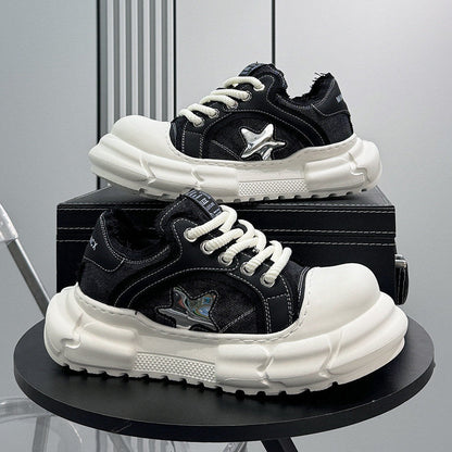 Round Toe Breathable Platform Height Increase Sneakers