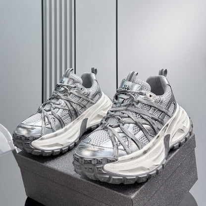 Mesh Rope Lace Chunky Sole Sneakers