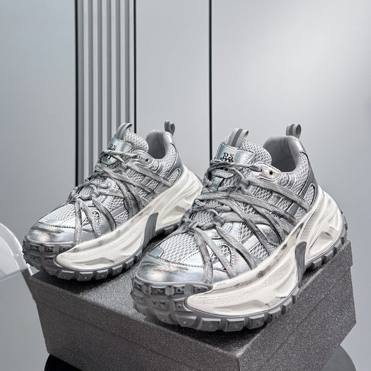 Mesh Rope Lace Chunky Sole Sneakers
