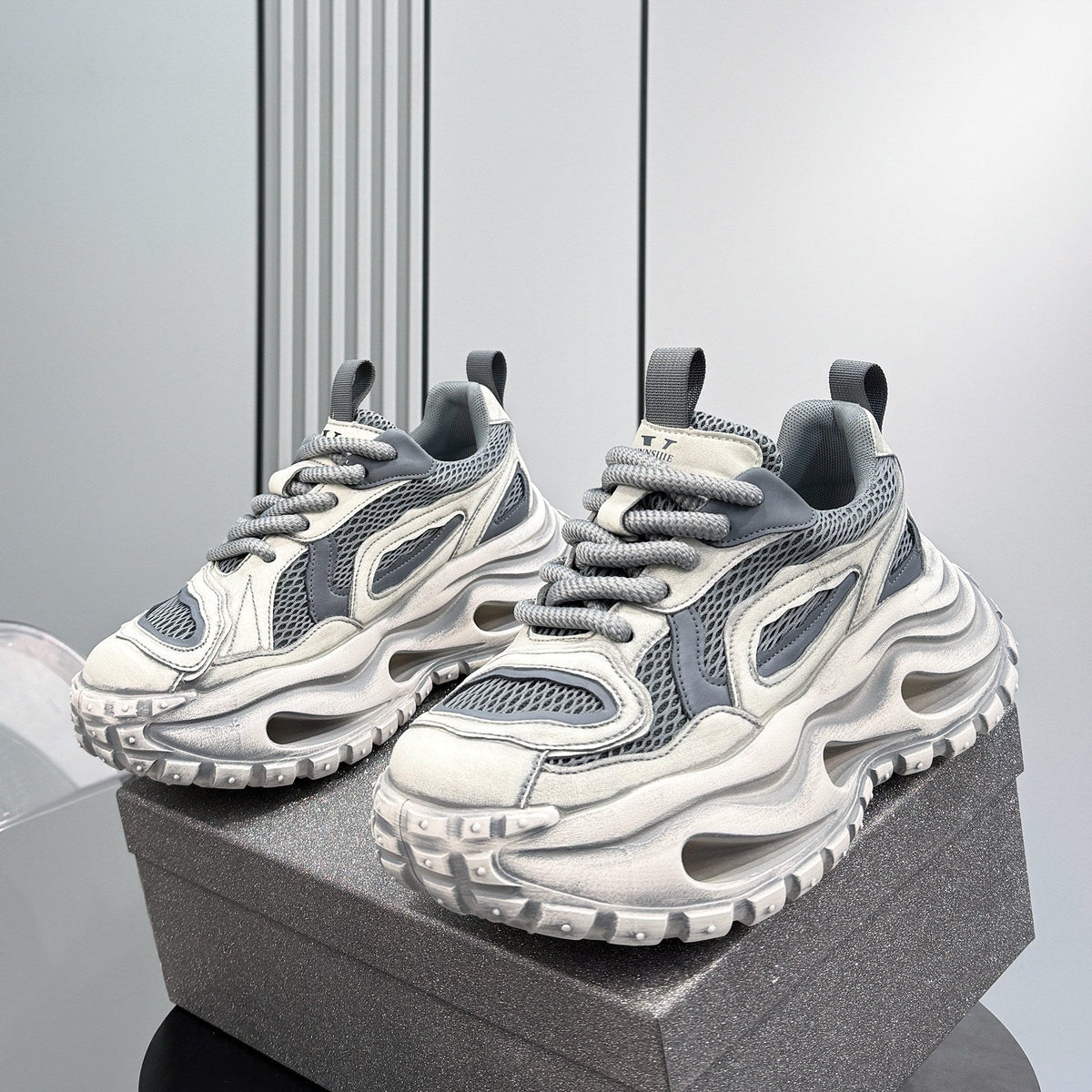 Mesh Panel Chunky Sole Sneakers