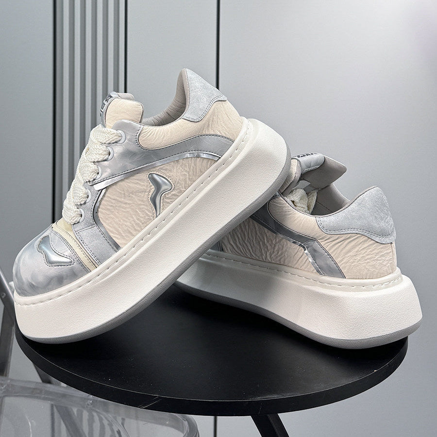 Platform Height Increase Round Toe Sneakers