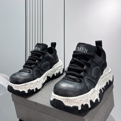 Panel Rope Lace Chunky Sole Sneakers