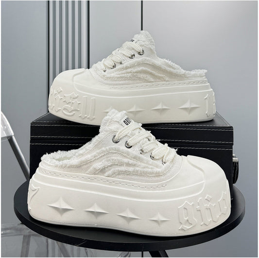 Damage Platform Thick Sole Slip-On Shoes WN24675
