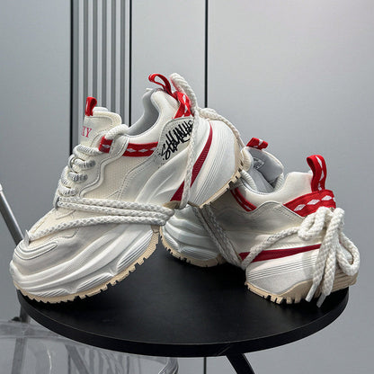 Rope Lace Washed Chunky Sole Sneakers