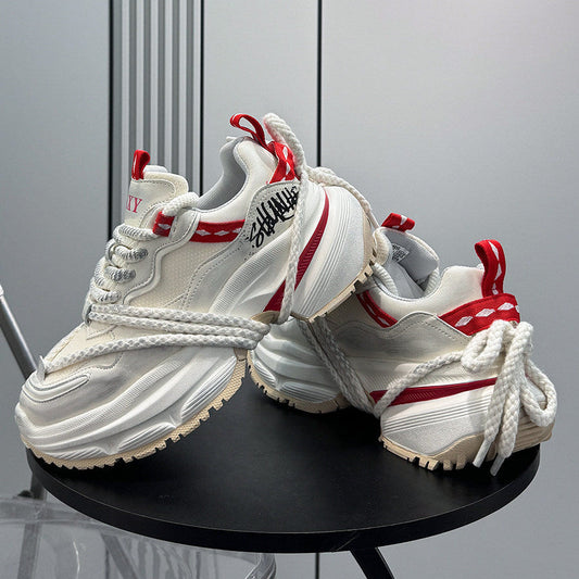 Rope Lace Washed Chunky Sole Sneakers