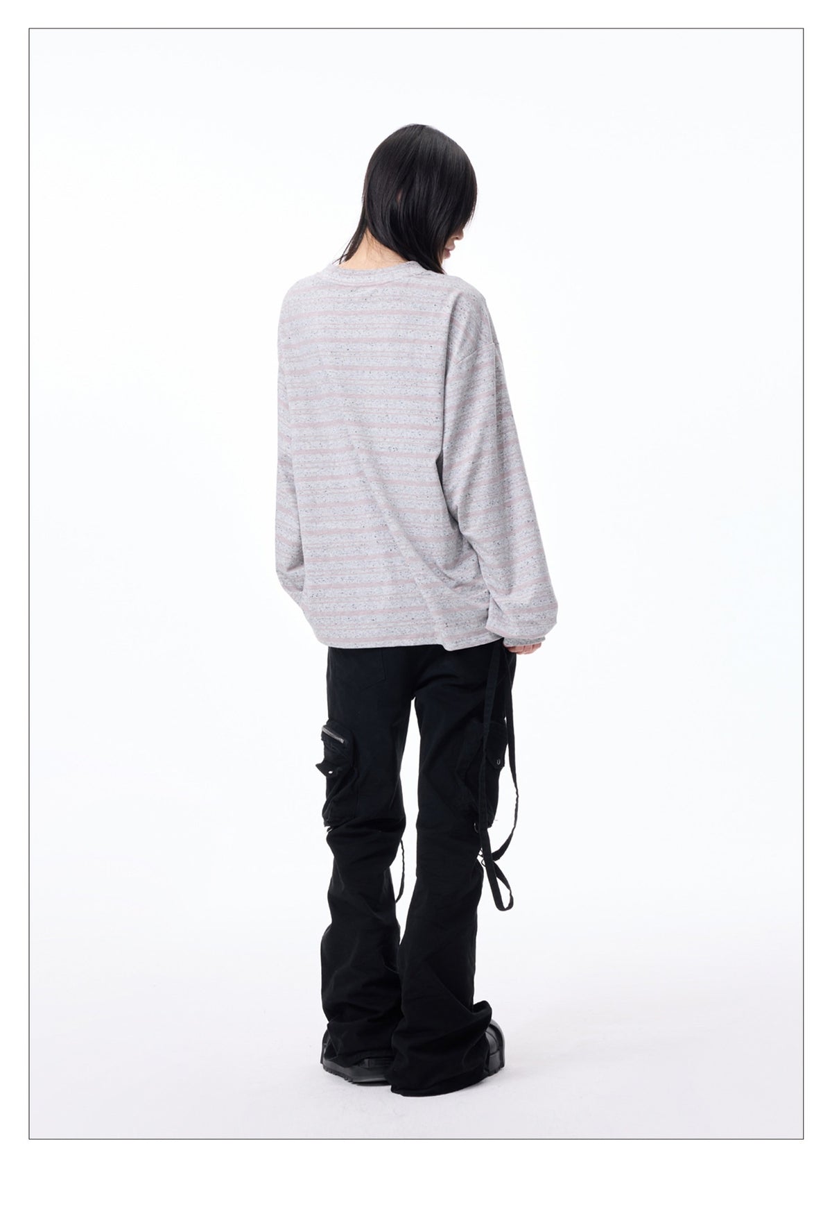 Flare Solid Color Studded Cargo Pants
