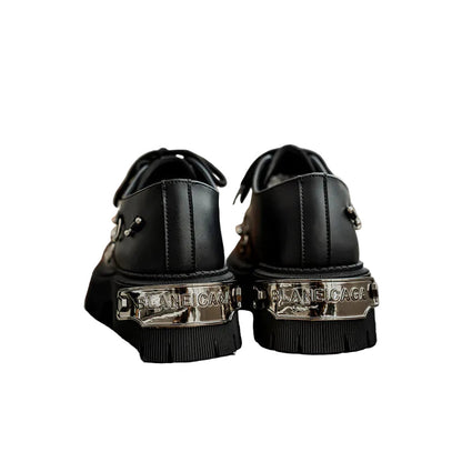 Metal Ring Detail Platform Lace-Up Shoes
