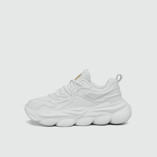 Breathable Mesh Platform Lace-Up Sneakers