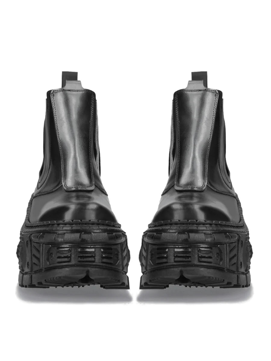 Chunky Sole Design PU Leather Boots