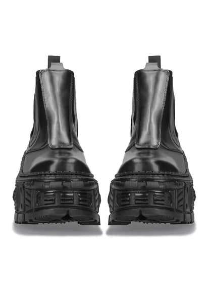 Chunky Sole Design PU Leather Boots