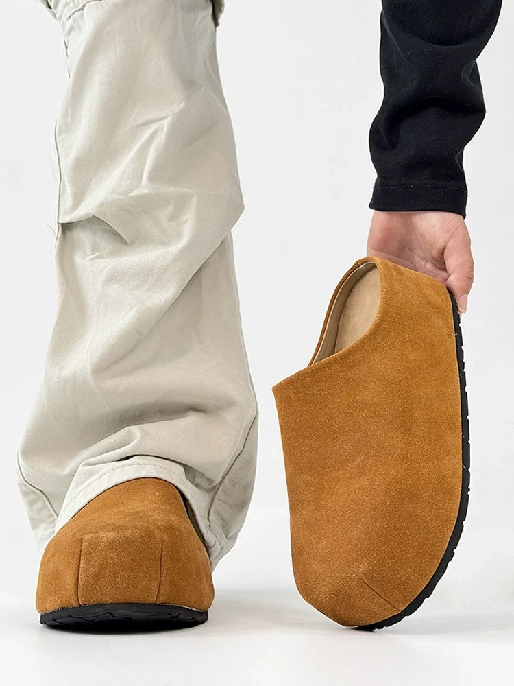 Large Toe Design Slip-On Suede Shoes