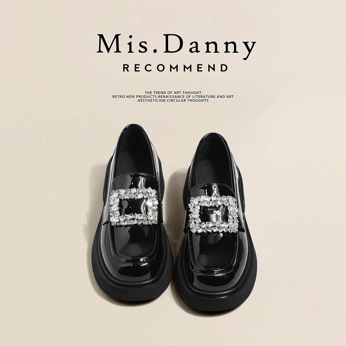 Round-Toe Platform PU Leather Loafers