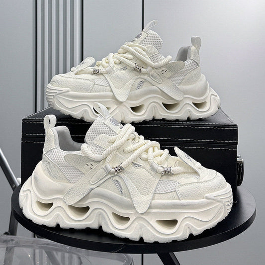 Platform Chunky Mesh Lace-Up Sneakers WN24823