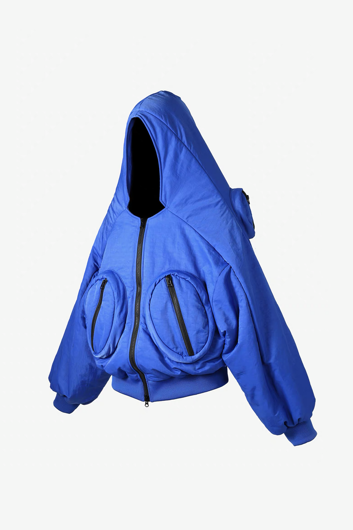 VANGUARDIA Multi-Pocket Hooded Nylon Puffer Jacket
