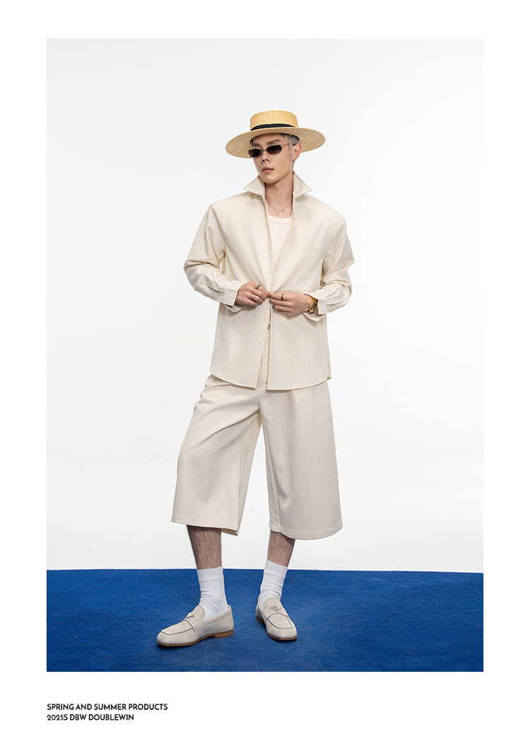 Relaxed Drape Shirt Set