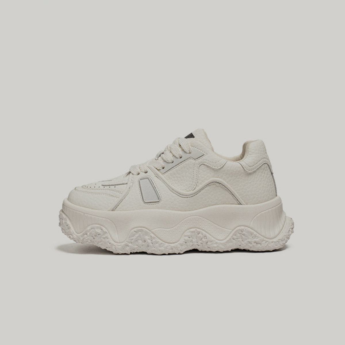 Textured Panel Chunky Lace-Up Sneakers