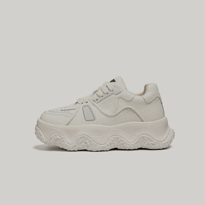 Textured Panel Chunky Lace-Up Sneakers