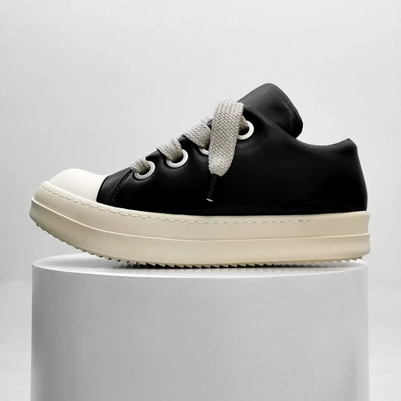 Black Thick Sole Casual Sneakers