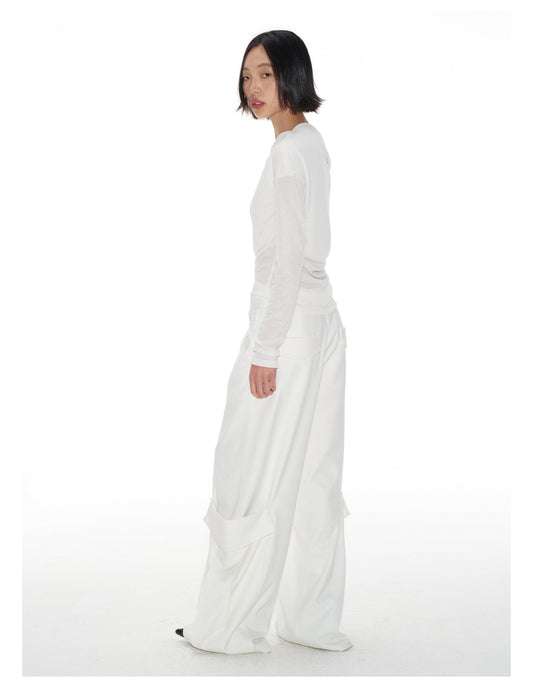 Double pocket pleated casual pants