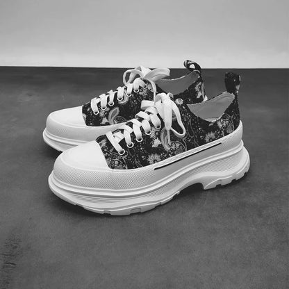 Binary Ridge Platform Canvas Sneakers