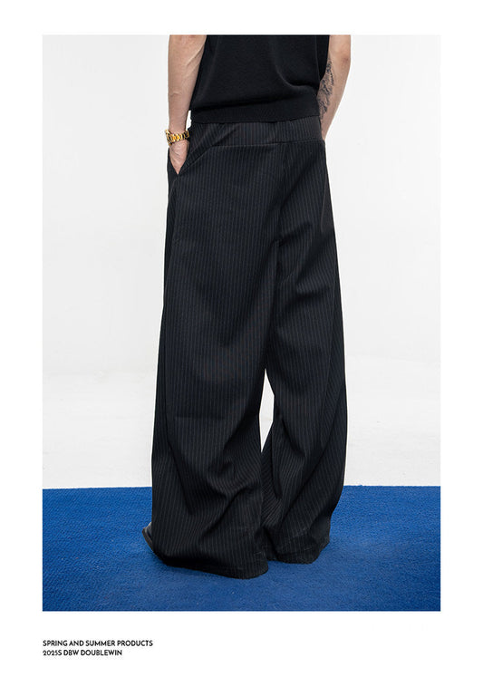 Luxurious Double-Gathered Casual Pants