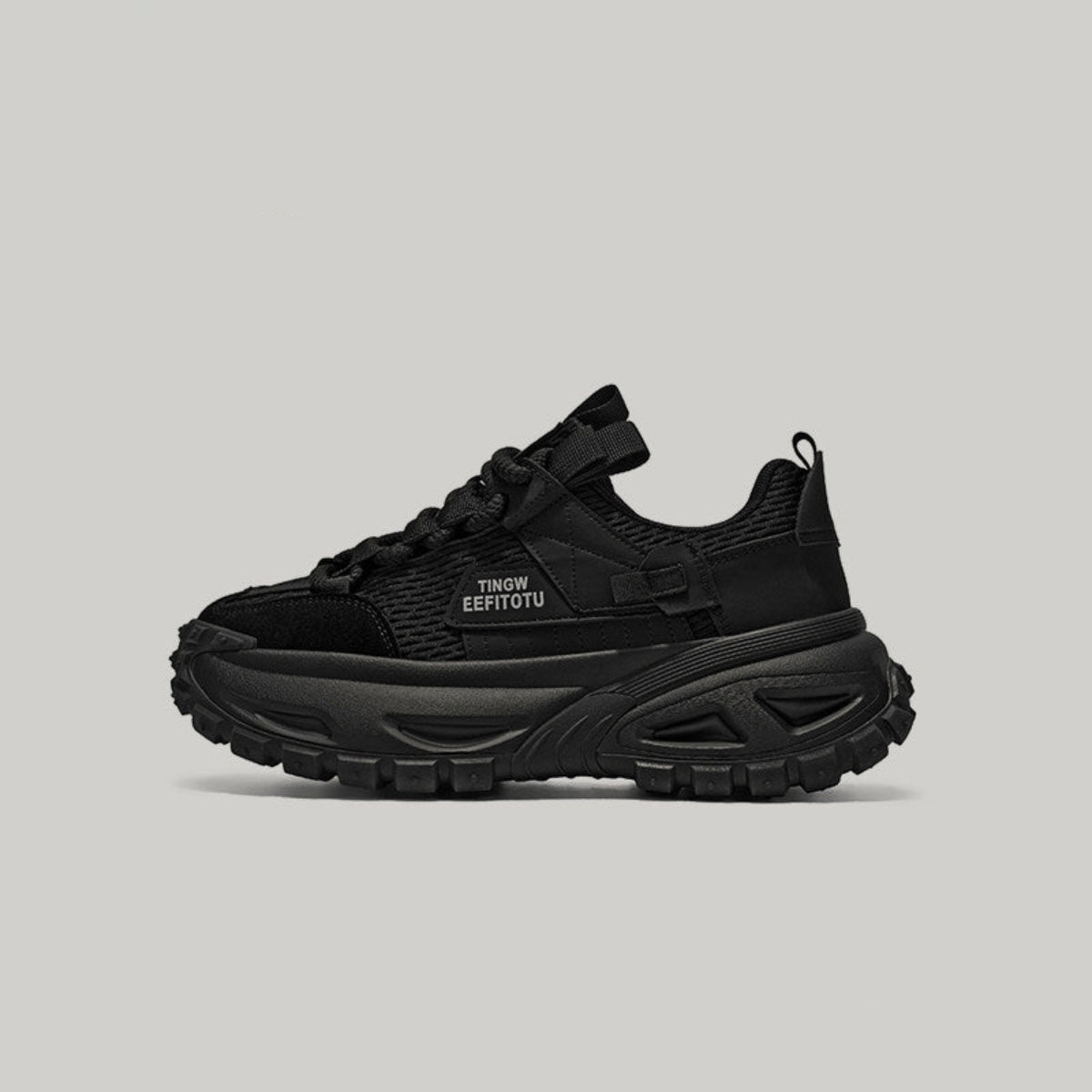 Color Block Tire Sole Chunky Sole Lace-Up Sneakers