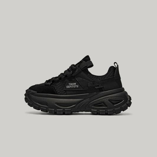 Color Block Tire Sole Chunky Sole Lace-Up Sneakers