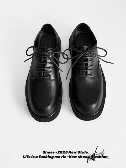 Chunky Platform Square Toe Lace-Up Shoes