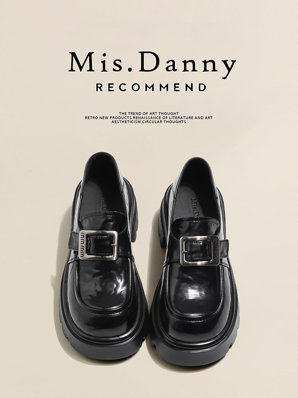 5.5cm Platform PU Leather Loafers