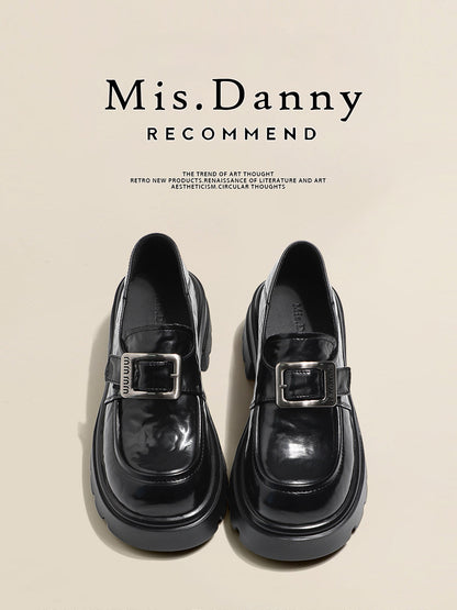 5.5cm Platform PU Leather Loafers