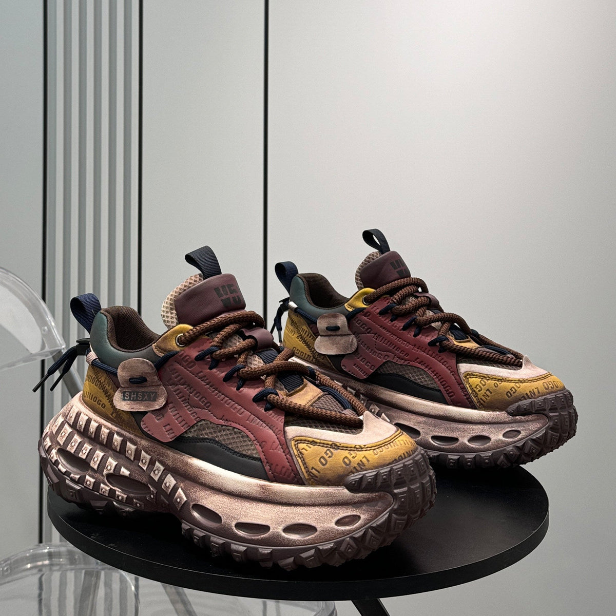 Emboss Rope Thick Sole Dad Sneakers
