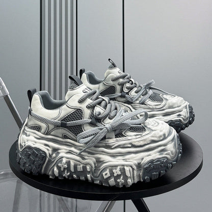 Mesh Platform Chunky Sole Sneakers