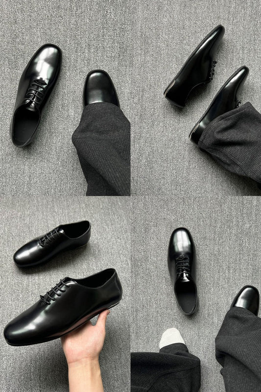 Metallic Leather Oxfords