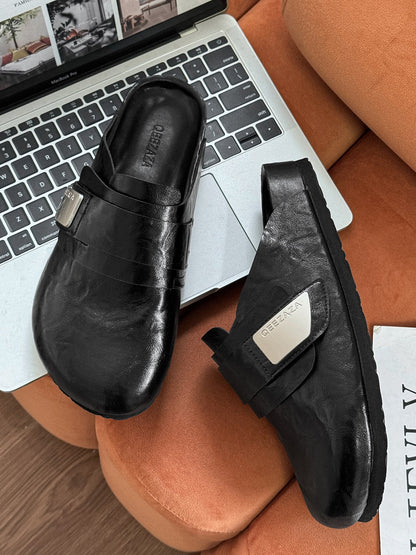 Classic Backless Leather Loafers