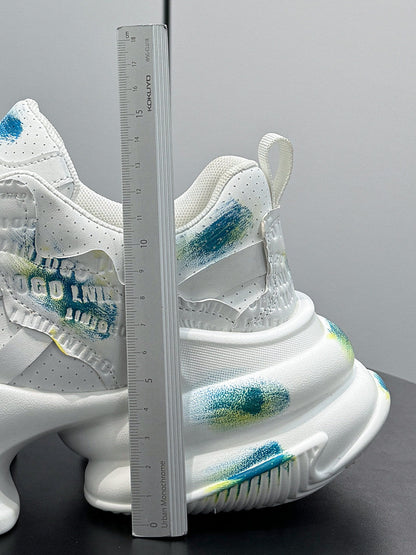 Graffiti Print Air Sole Chunky Sole Sneakers