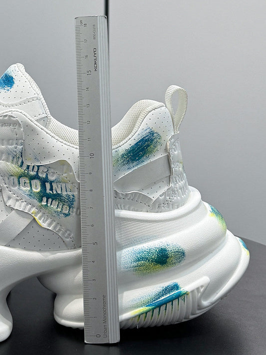 Graffiti Print Air Sole Chunky Sole Sneakers