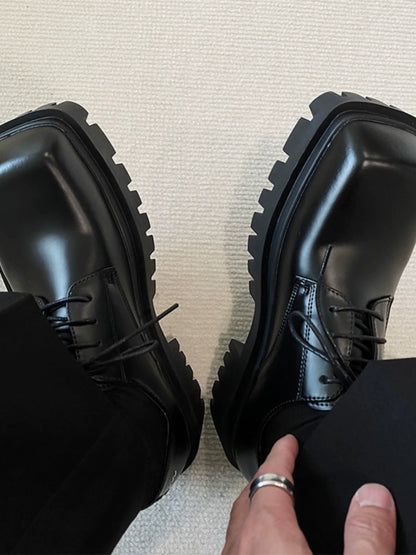 Square Toe Thick Sole Derby Shoes