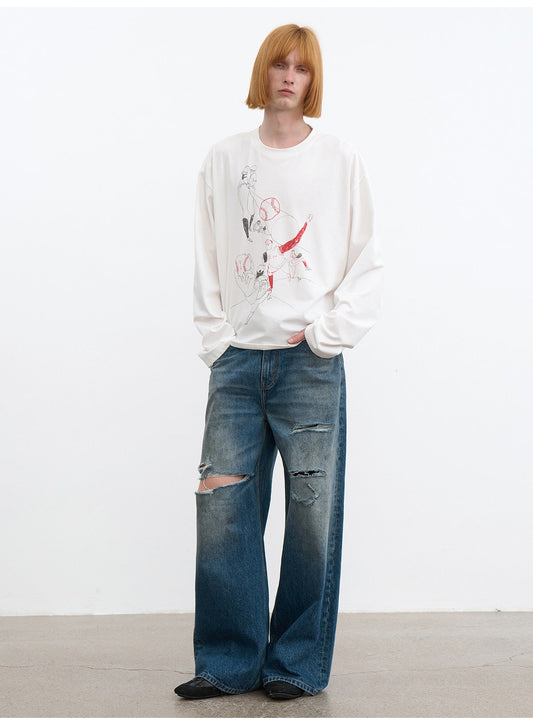 Loose Straight-Fit Denim Pants