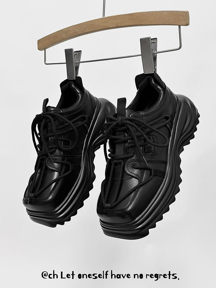 Panel Design Chunky Sole Sneakers